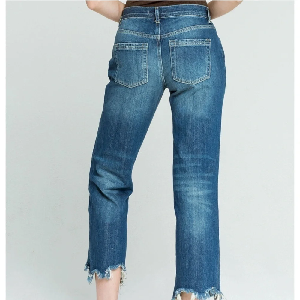 FREE PEOPLE We The Free Maggie Straight Leg Womens Dark Wash Jeans